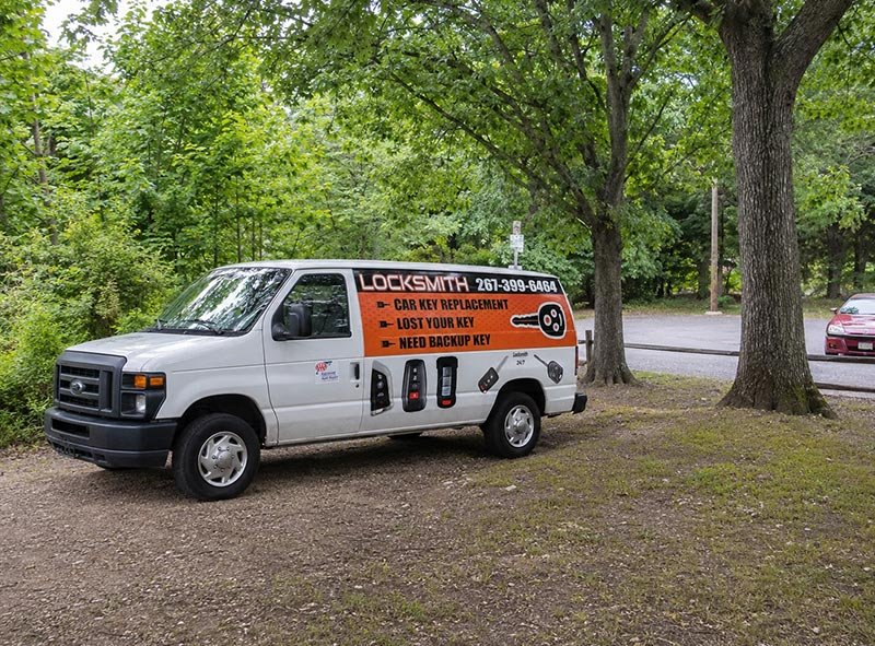 Our Locksmith van in front of Nest Park west windsor NJ