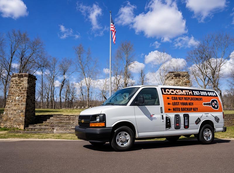 Car Keyline Van in front of Delaware Canal State Park Bristol PA