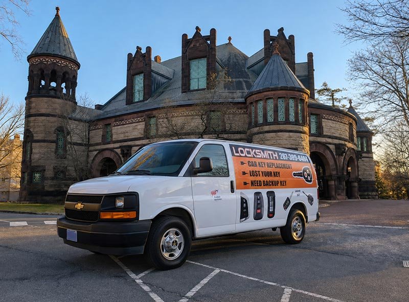 Car Keyline van in front of Nassau Hall Princeton NJ